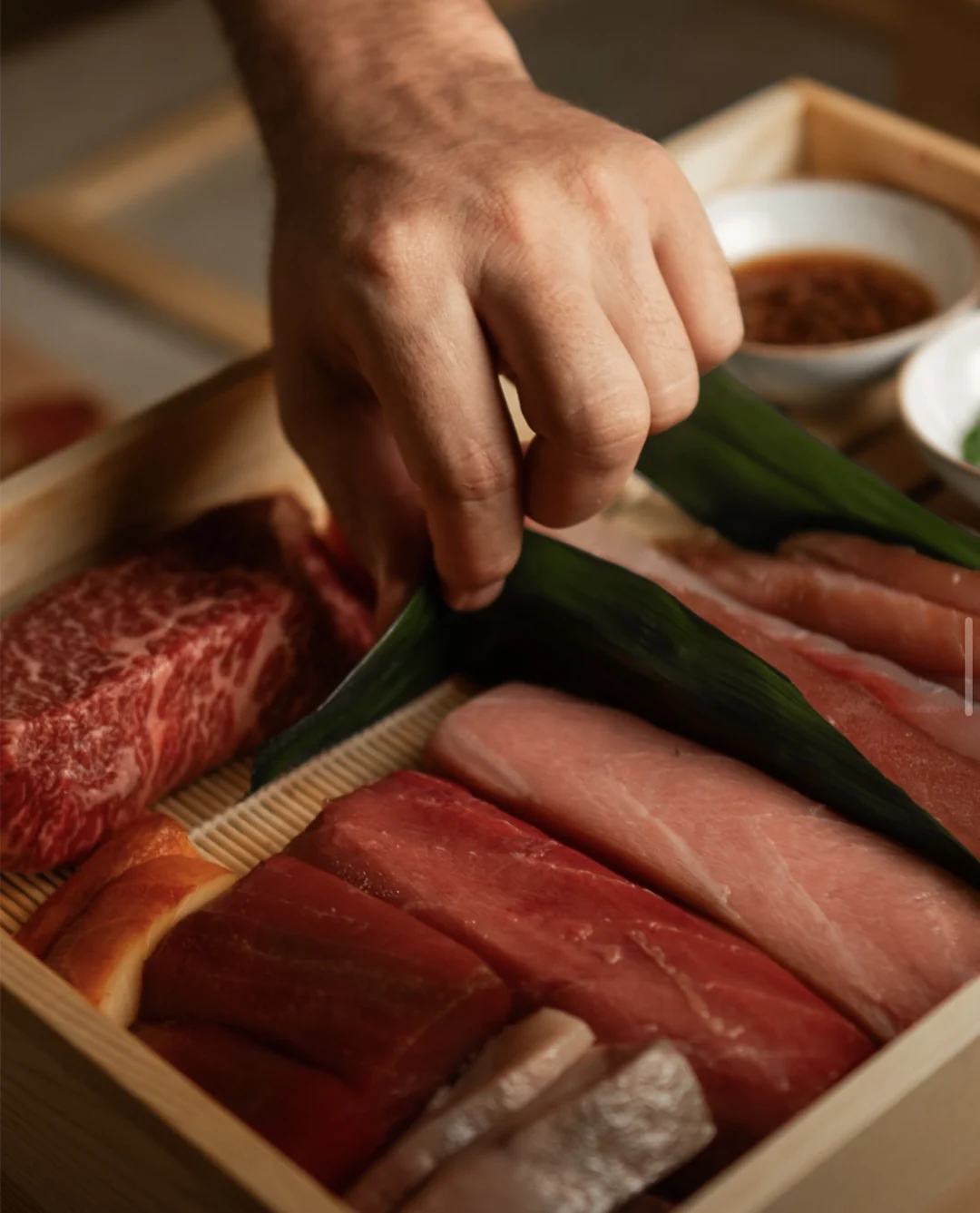 Chef selecting premium fish